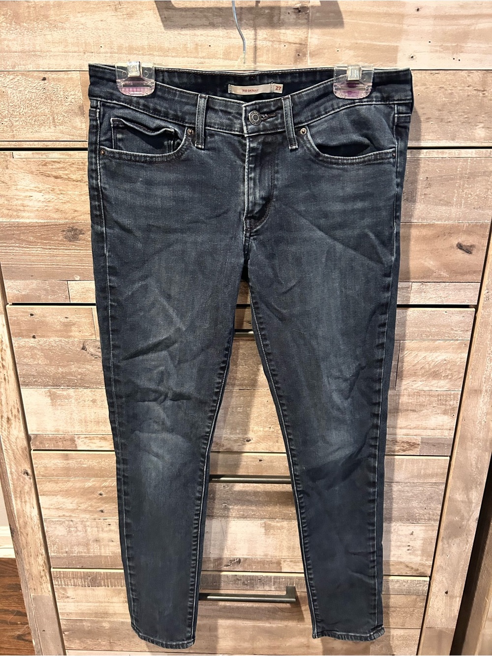 Women's Dark Wash Slim Jeans - Black